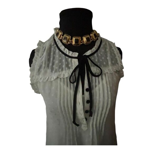 DANIEL RAINN Stitch Fix White Blouse SM Sheer Boho Ditzy Fairy Cottage Beachy - Picture 3 of 12